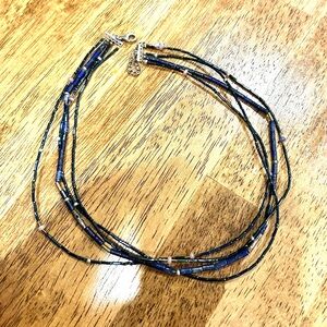 SILPADA Sterling Silver Lapis Quarzite INTO THE BLUE Multi Strand Necklace N3252